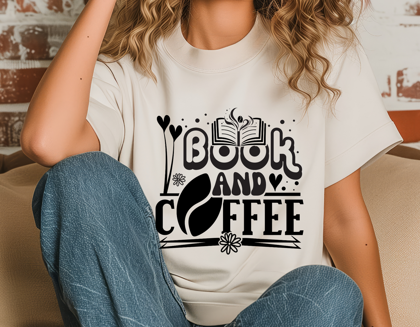 Coffee and book t-shirt