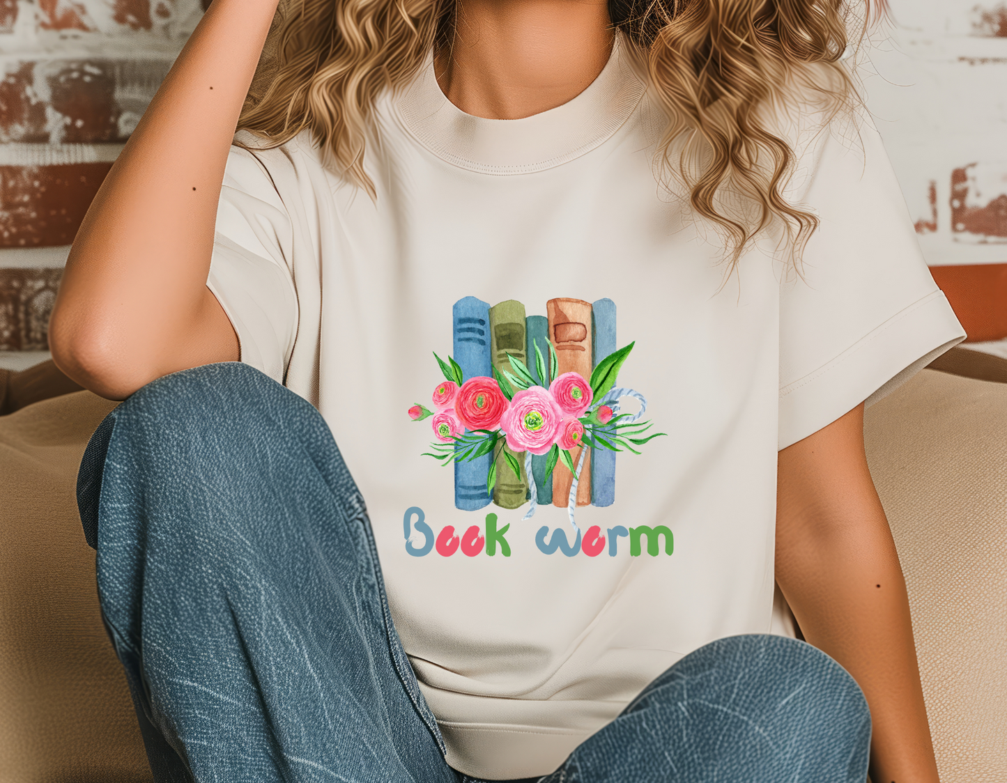 Colorful book worm t-shirt