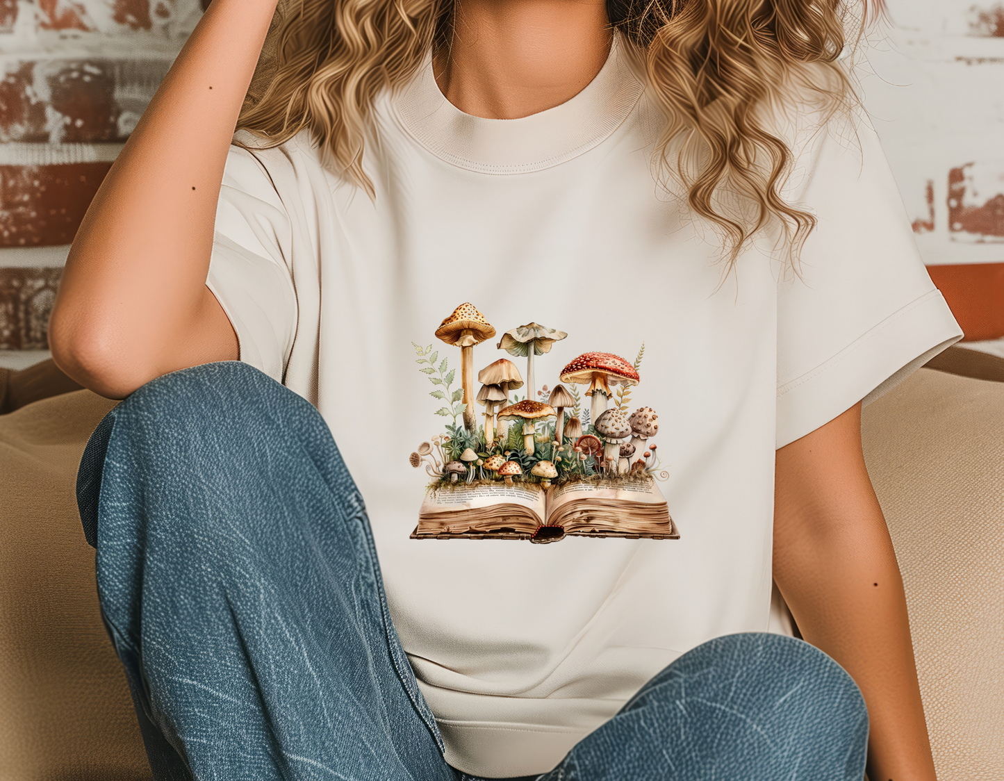 Mushroom book t-shirt