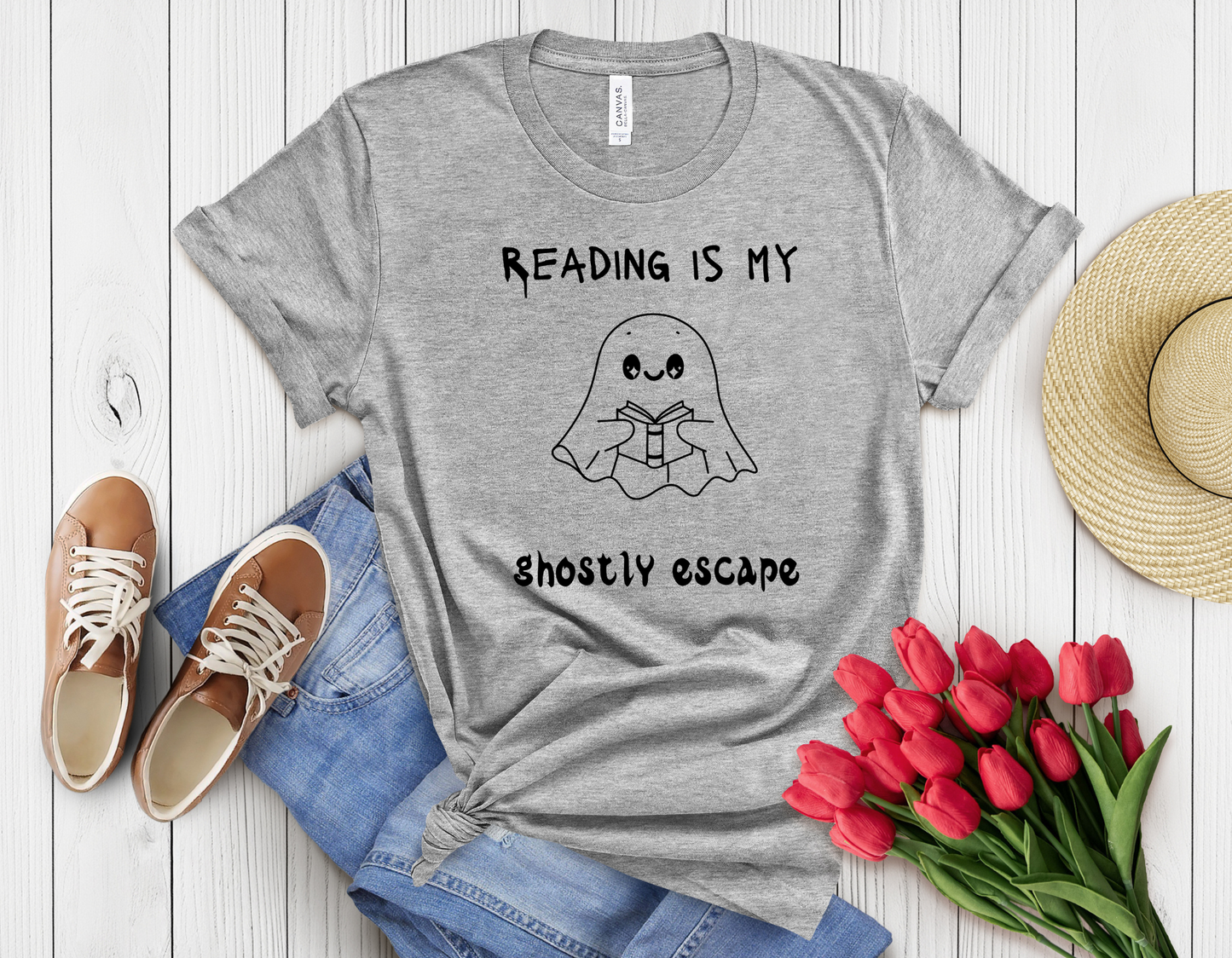 Ghost reads t-shirt