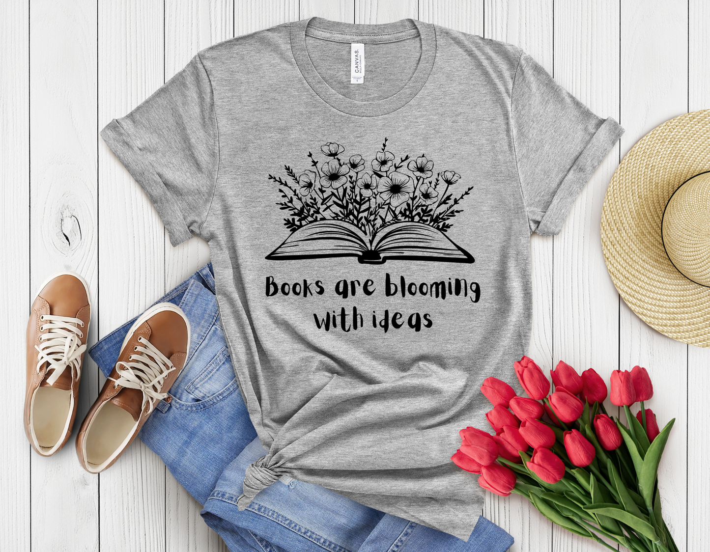Books bloom t-shirt