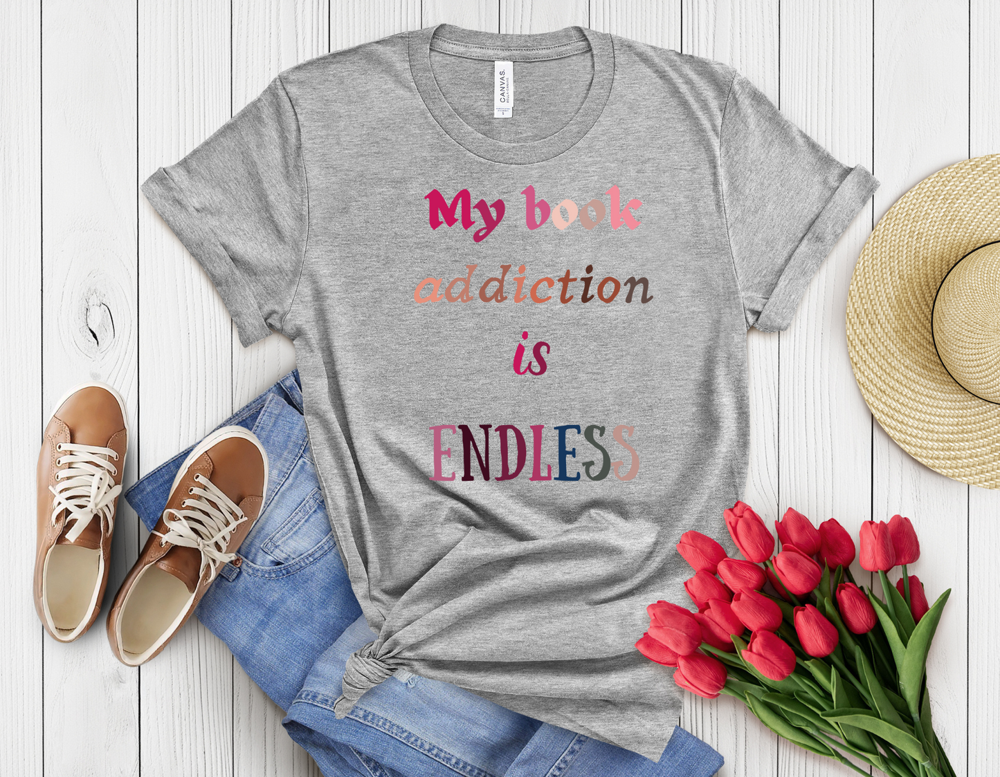 My book addiction is endless t-shirt
