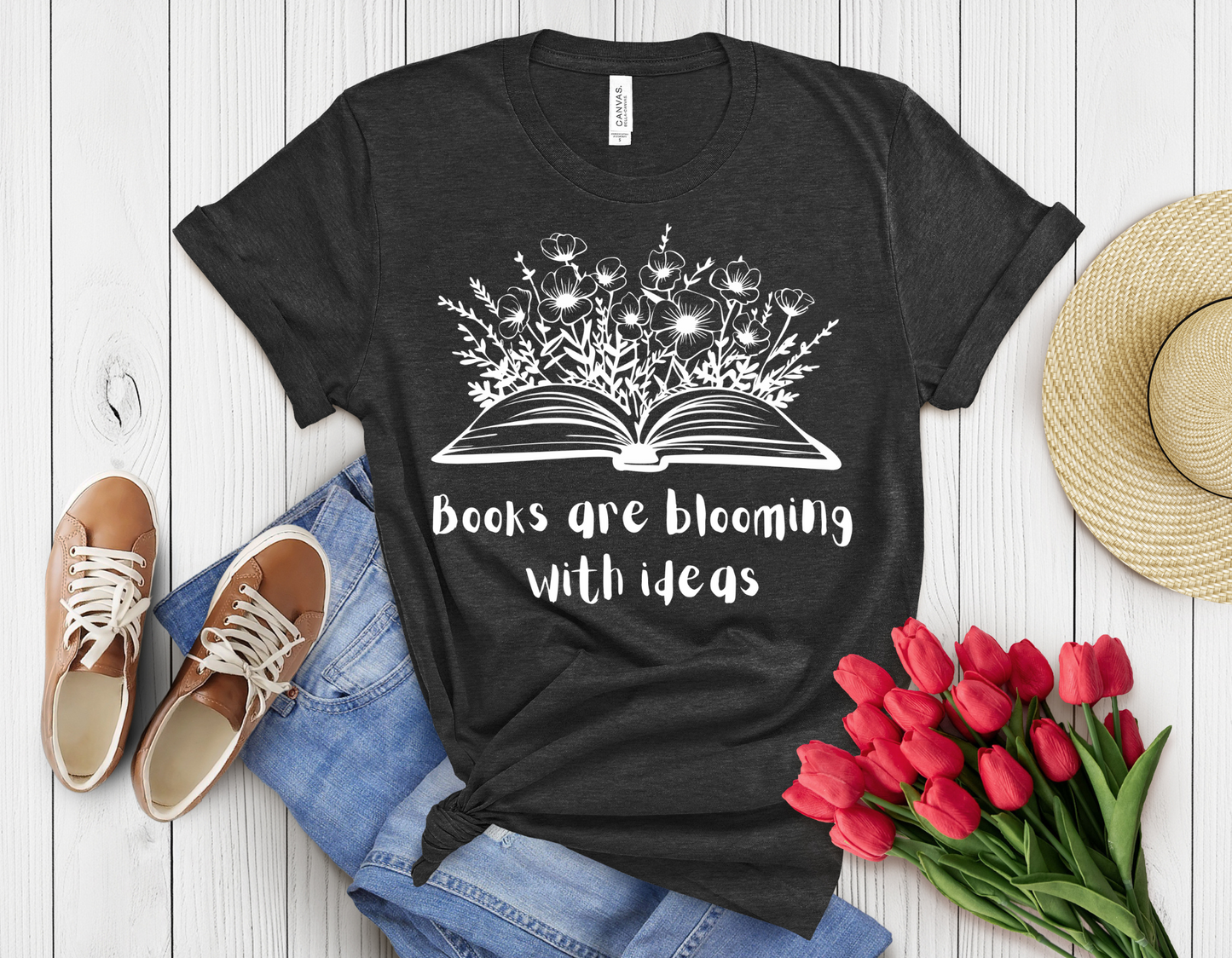 Books bloom t-shirt