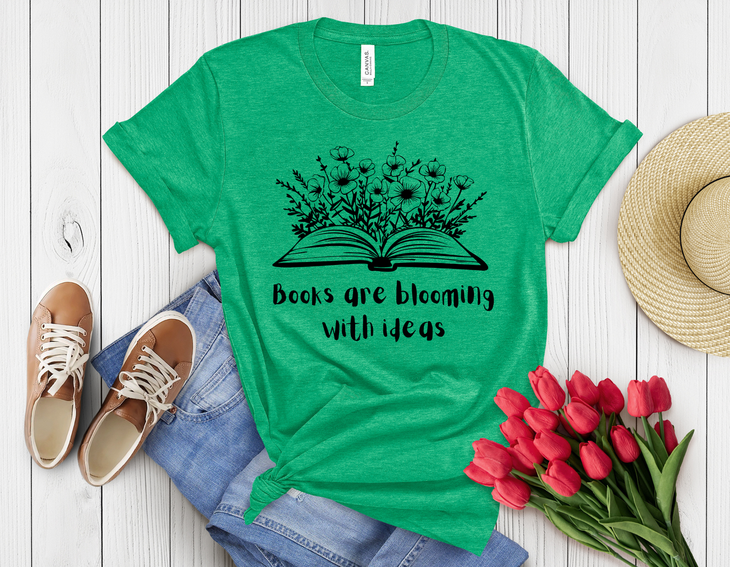 Books bloom t-shirt