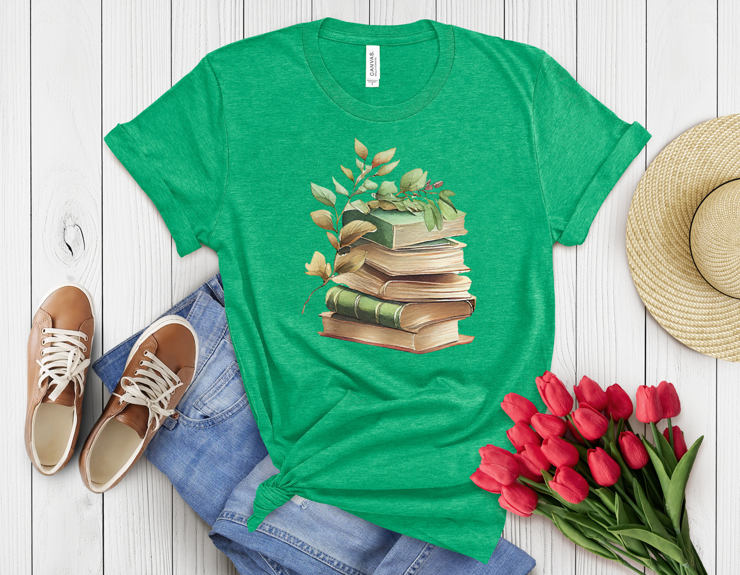 Floral book t-shirt