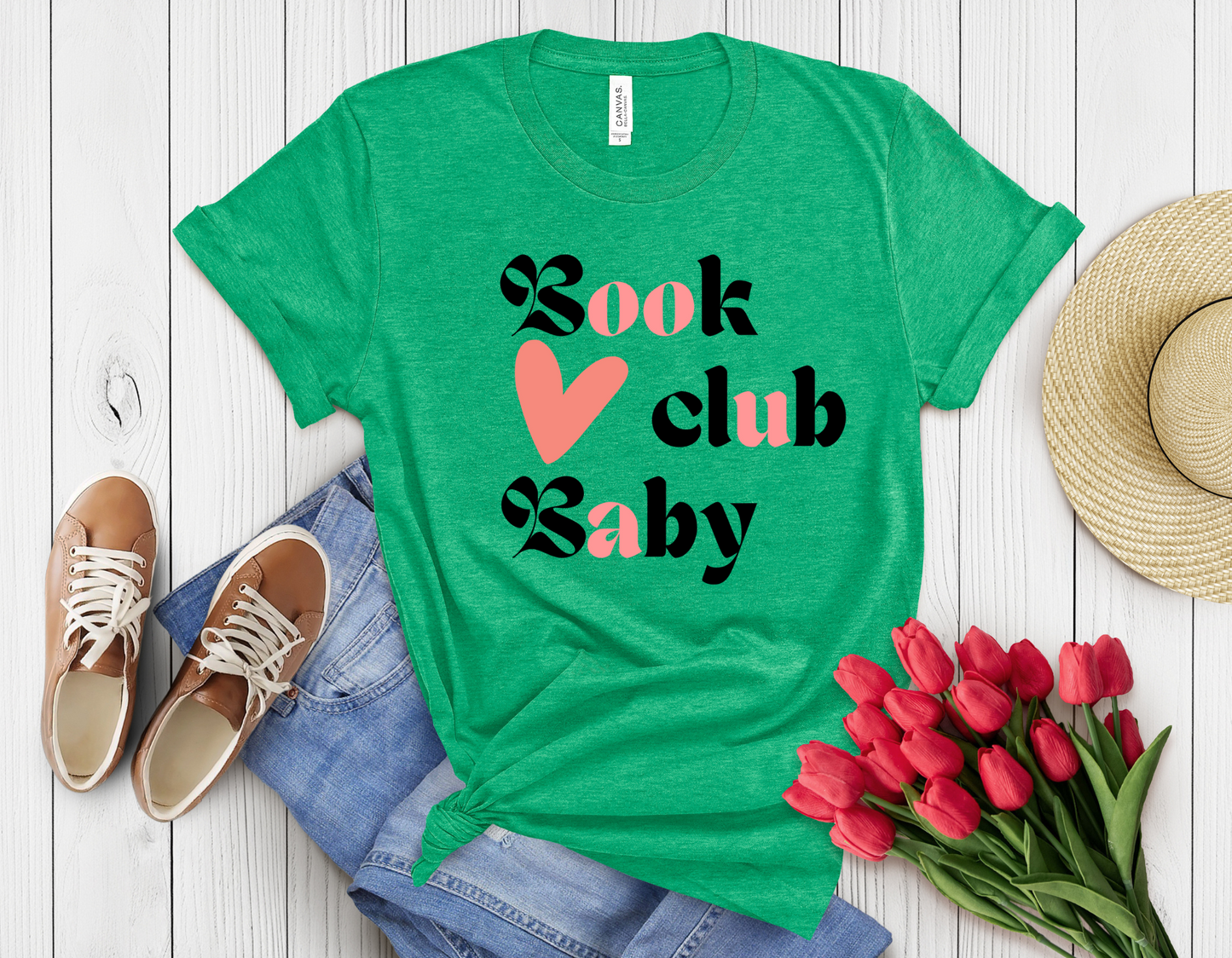 Heart book club t-shirt
