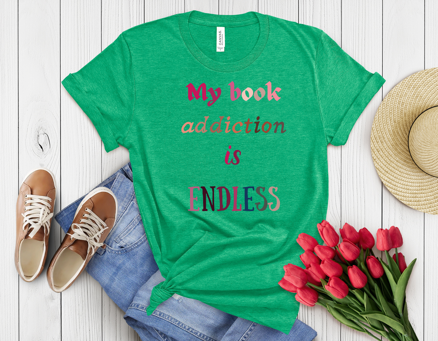 My book addiction is endless t-shirt