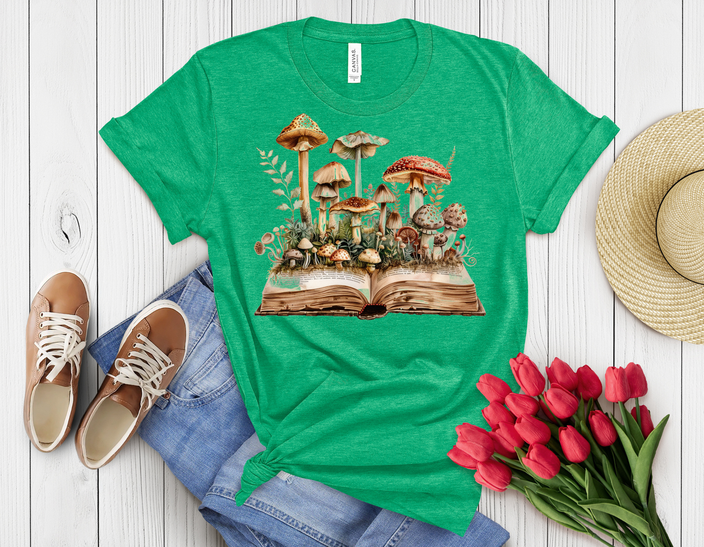 Mushroom book t-shirt