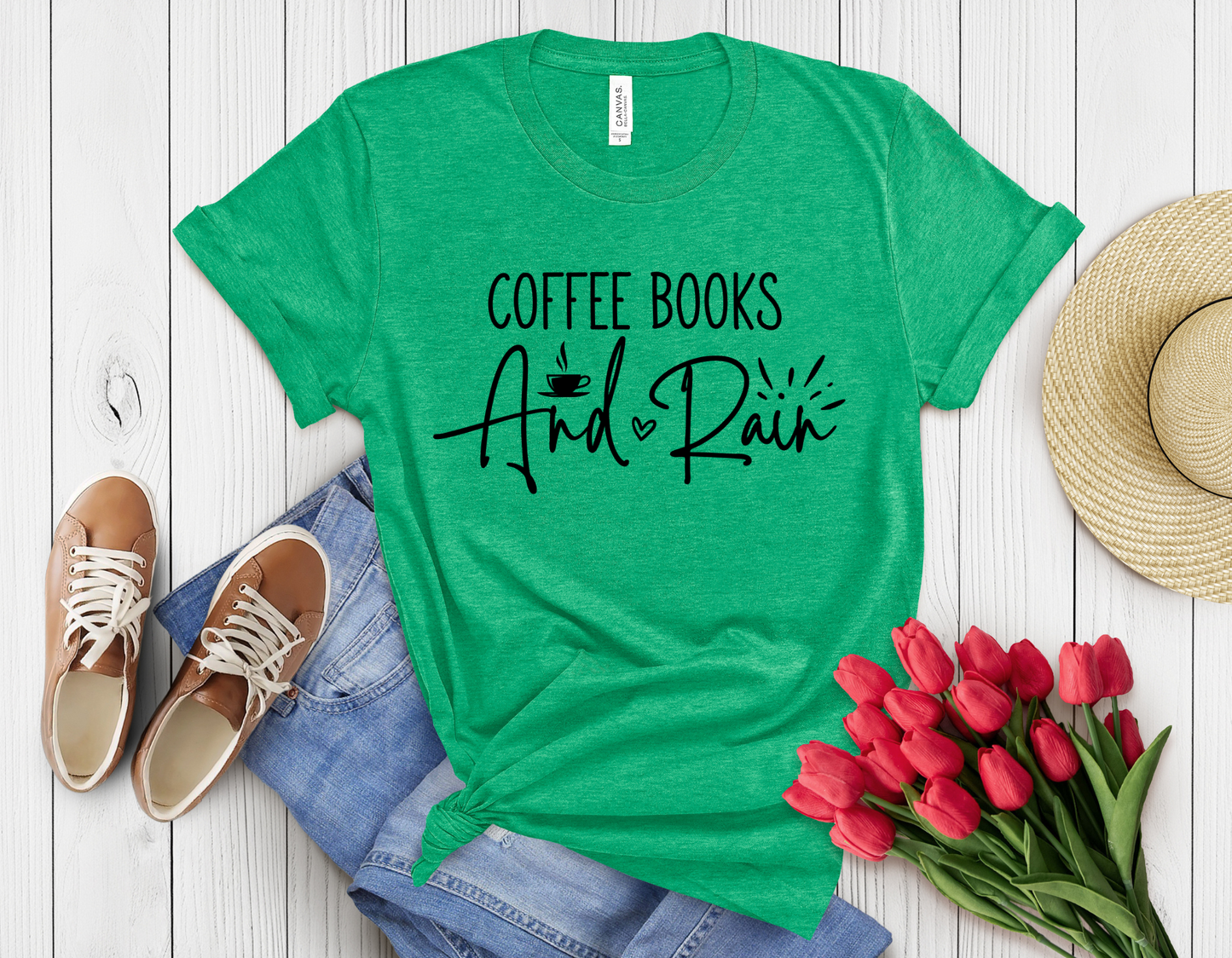 Books & coffee t-shirt