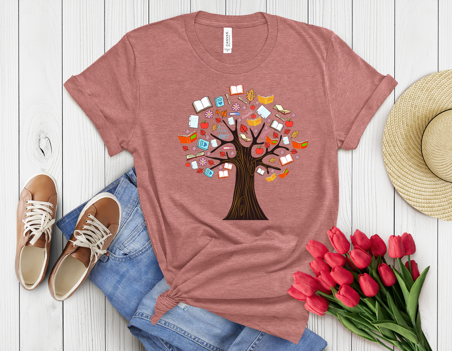 Book tree t-shirt
