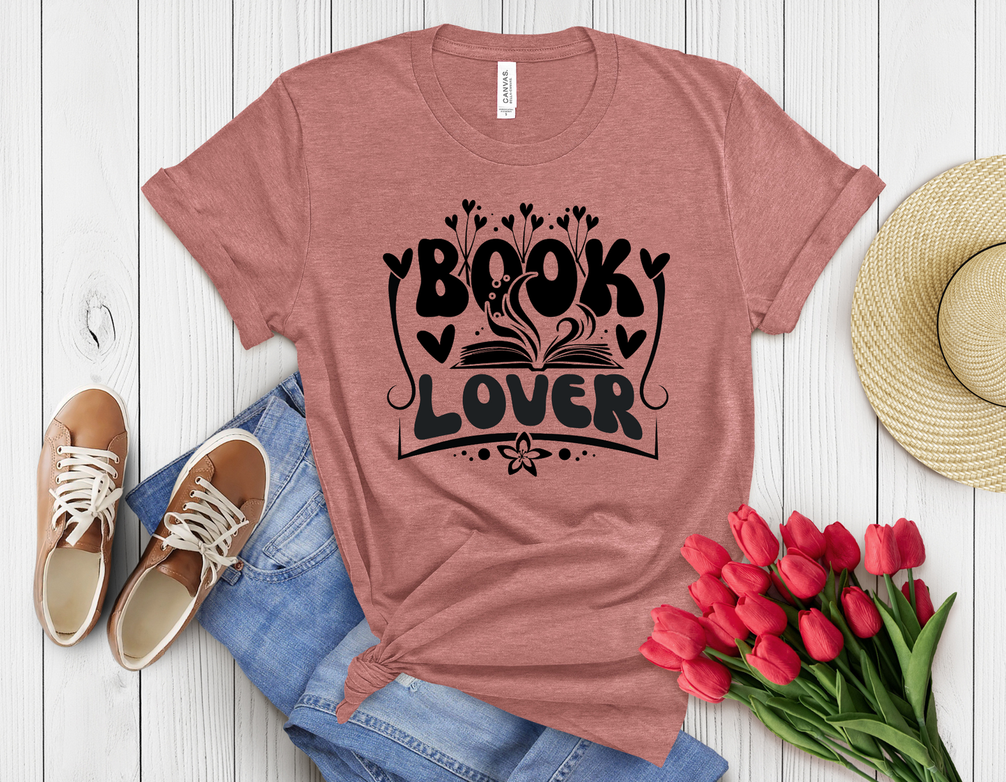 Floral book lover t-shirt