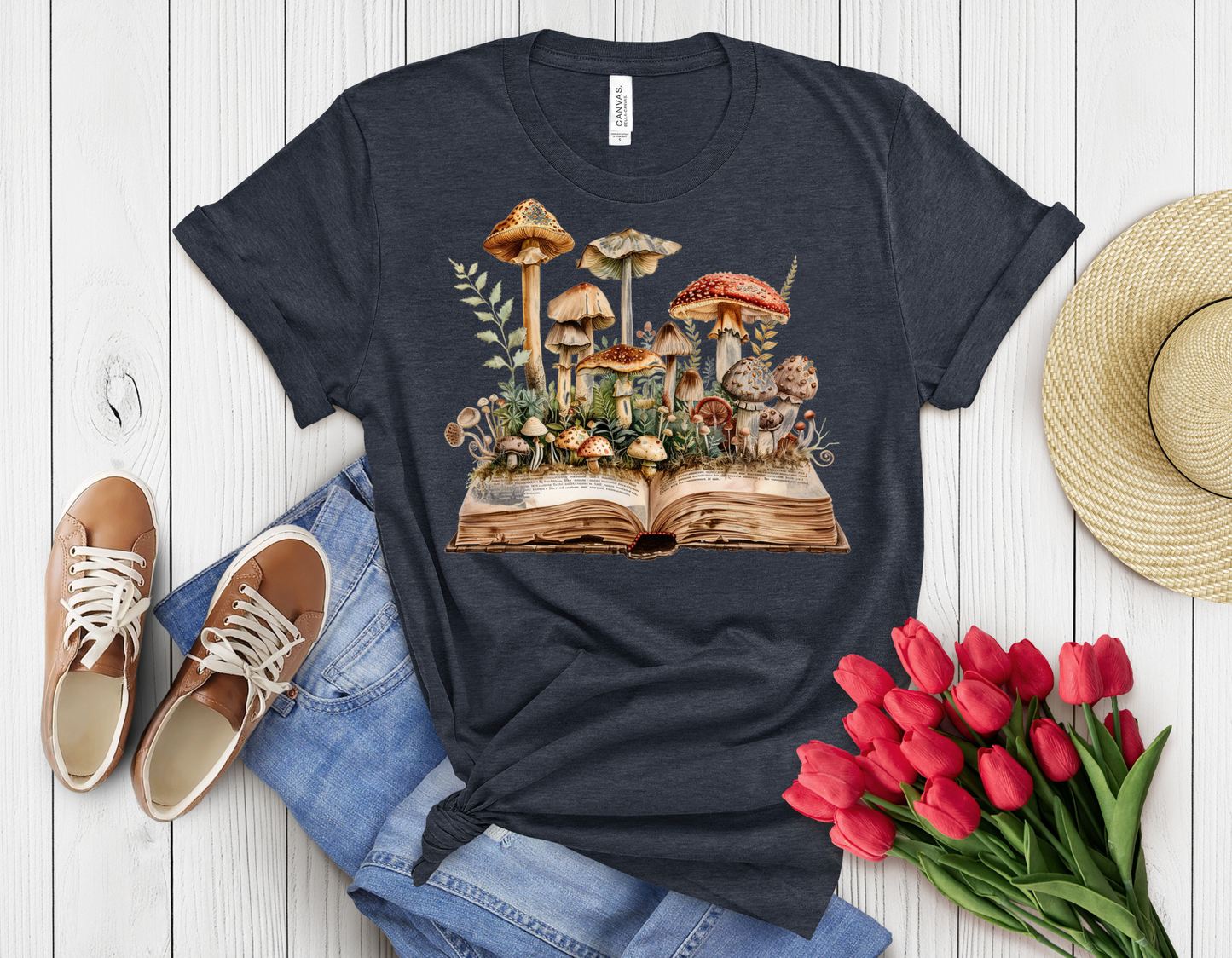 Mushroom book t-shirt