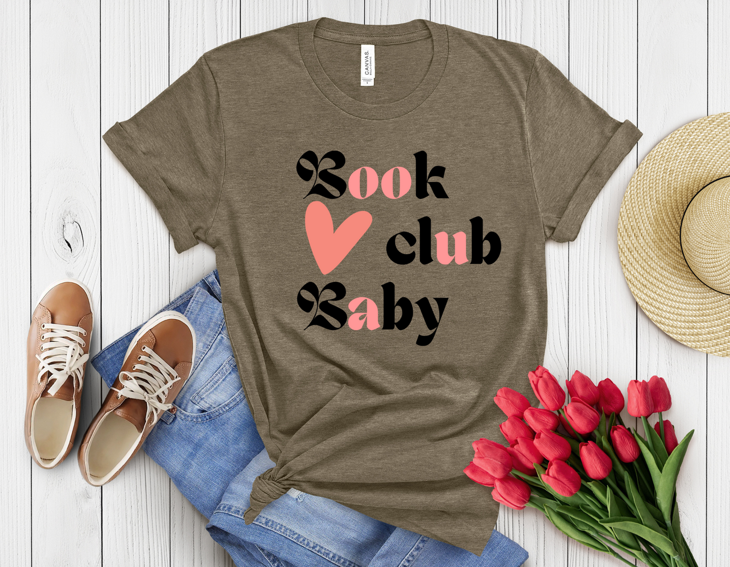 Heart book club t-shirt