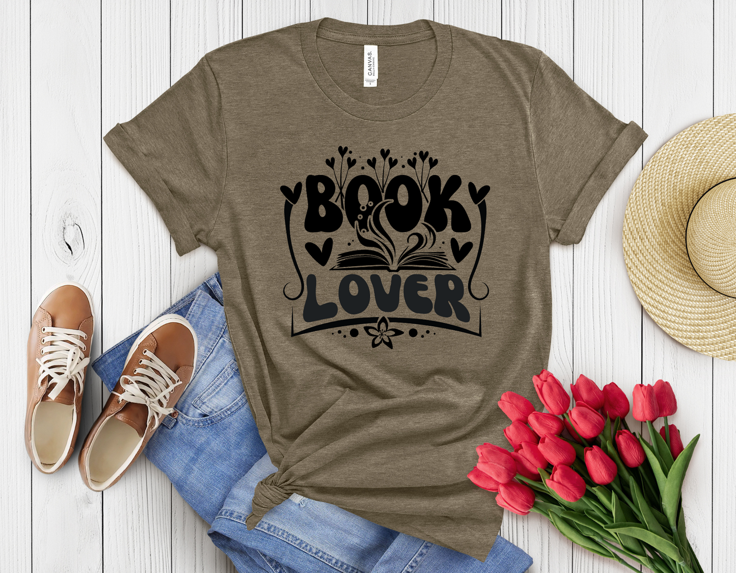 Floral book lover t-shirt