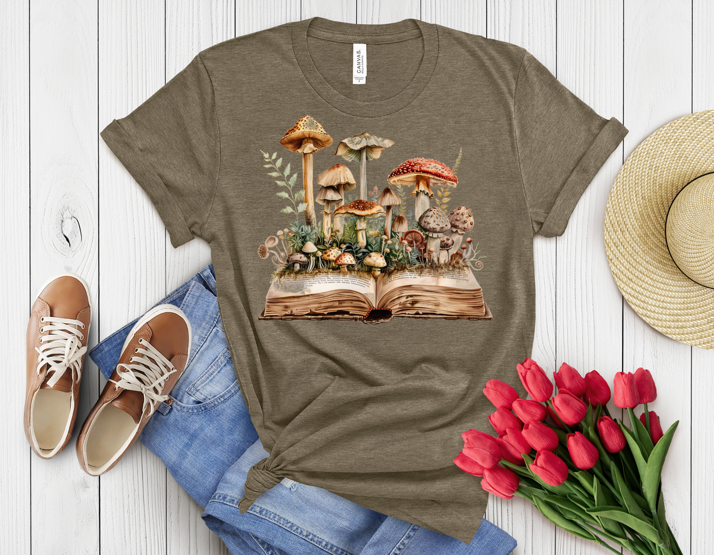 Mushroom book t-shirt