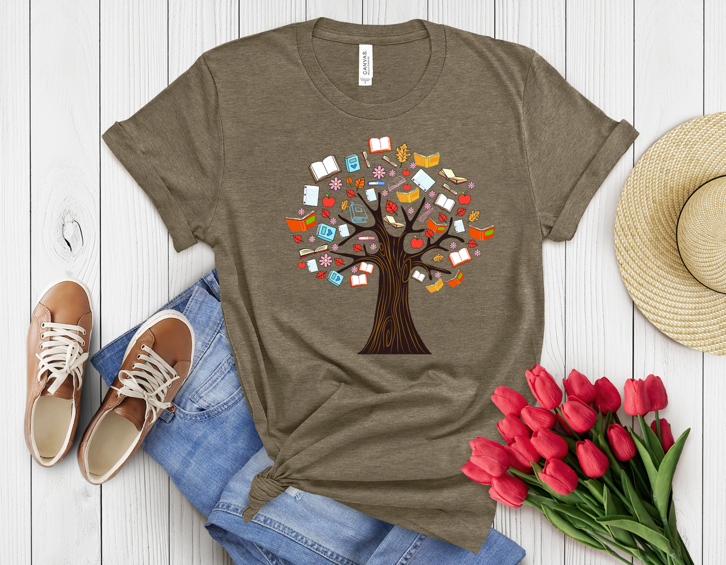 Book tree t-shirt