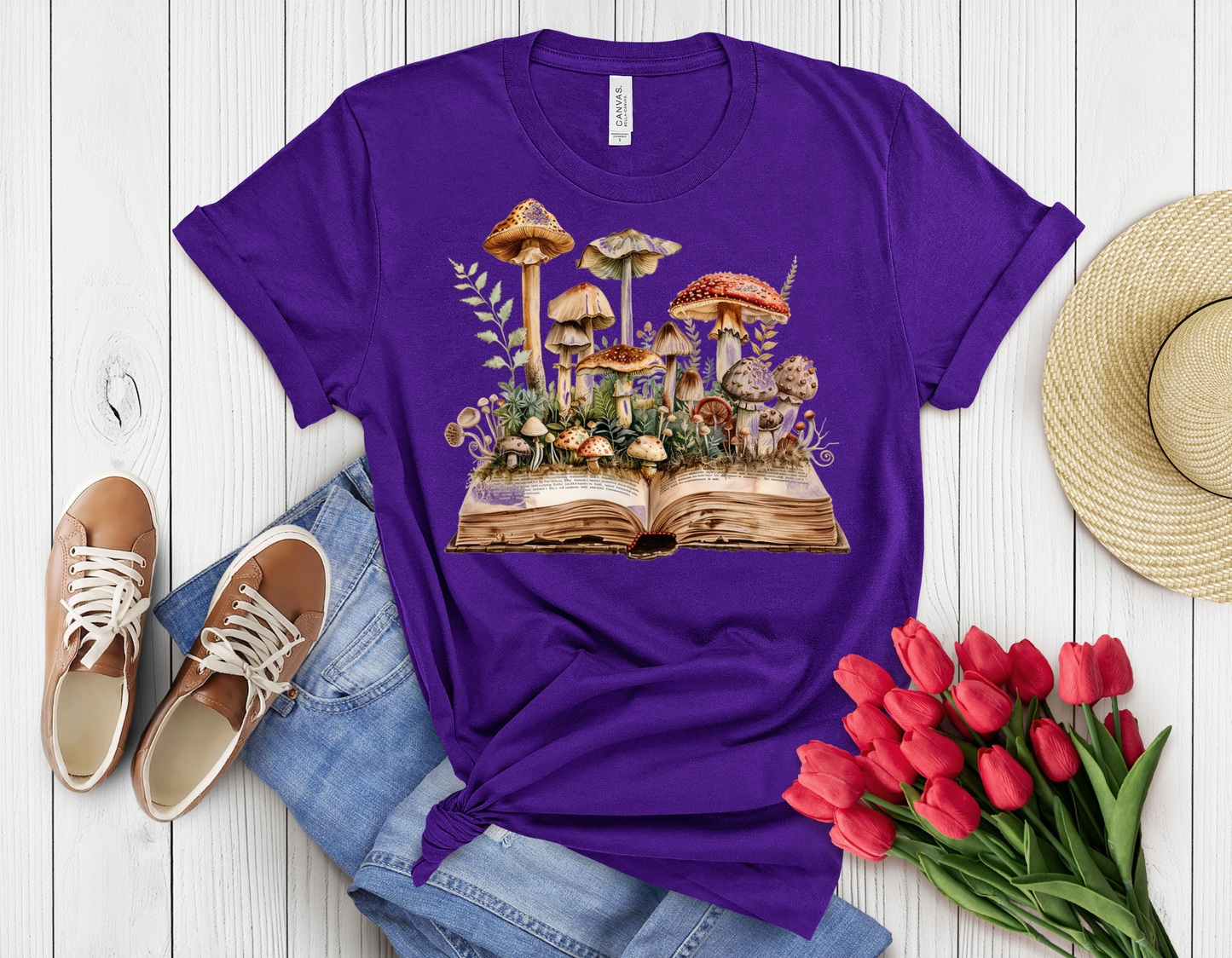 Mushroom book t-shirt