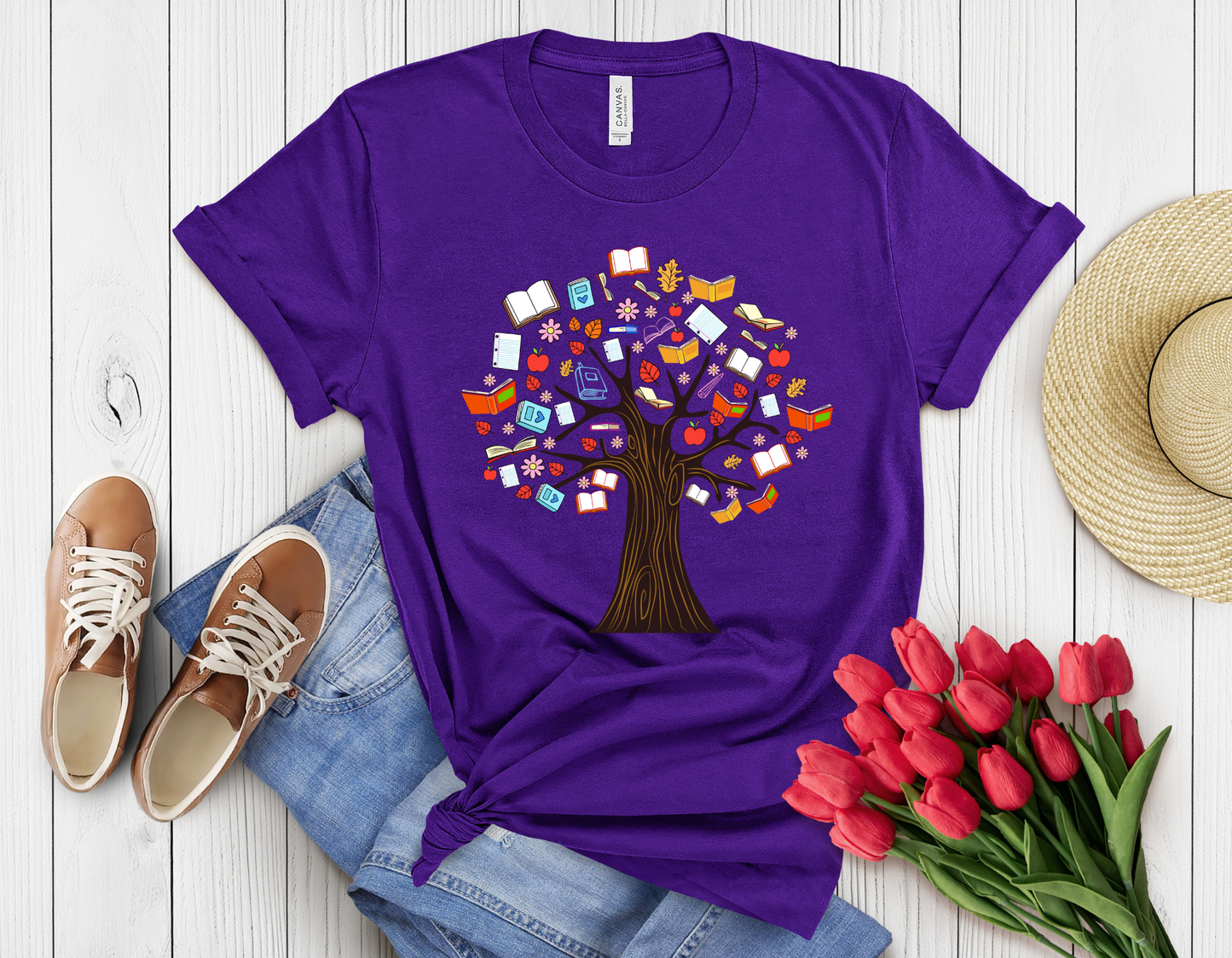 Book tree t-shirt