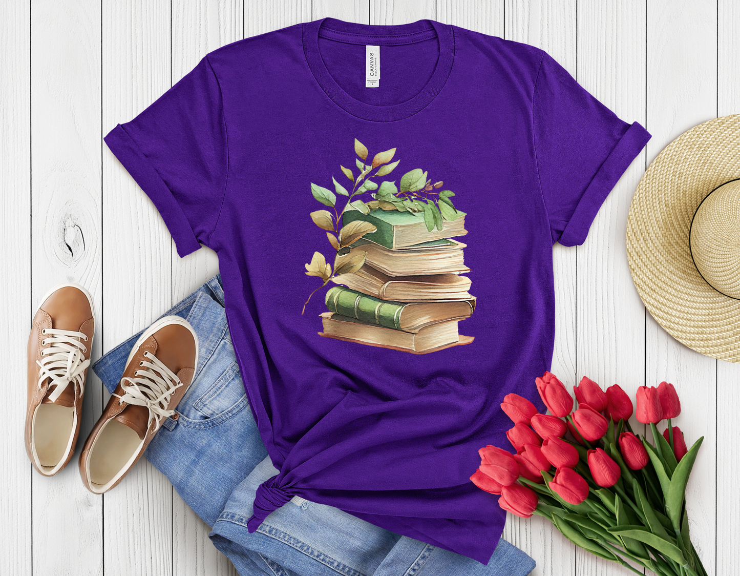 Floral book t-shirt