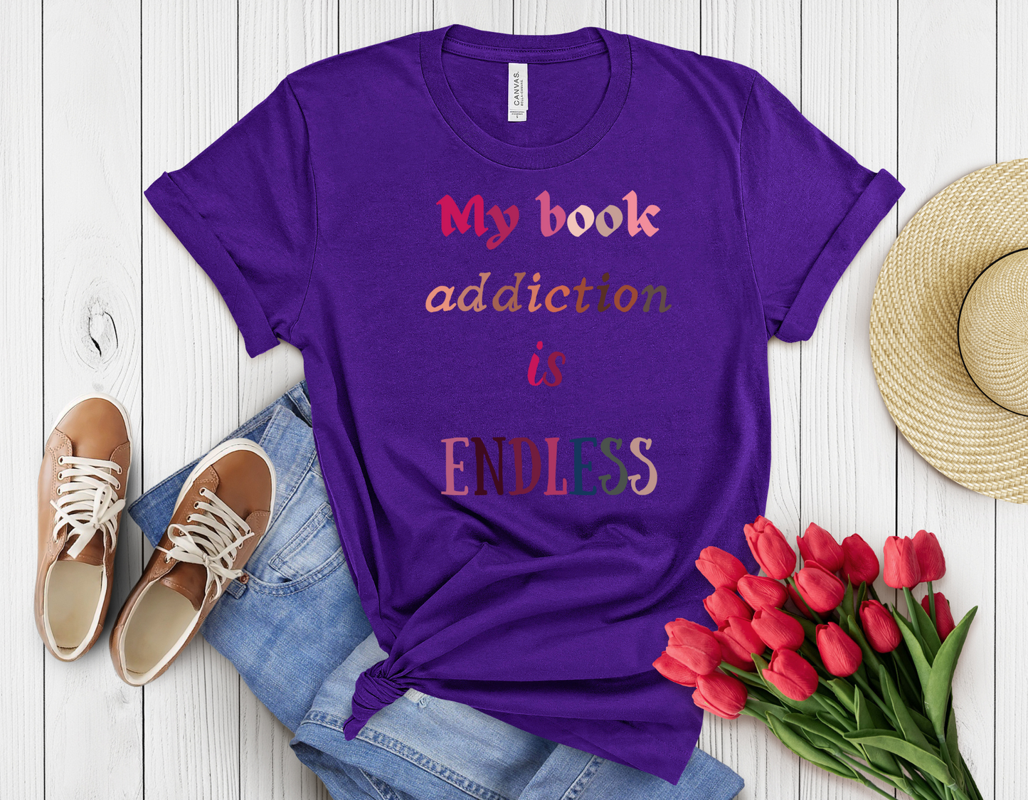 My book addiction is endless t-shirt