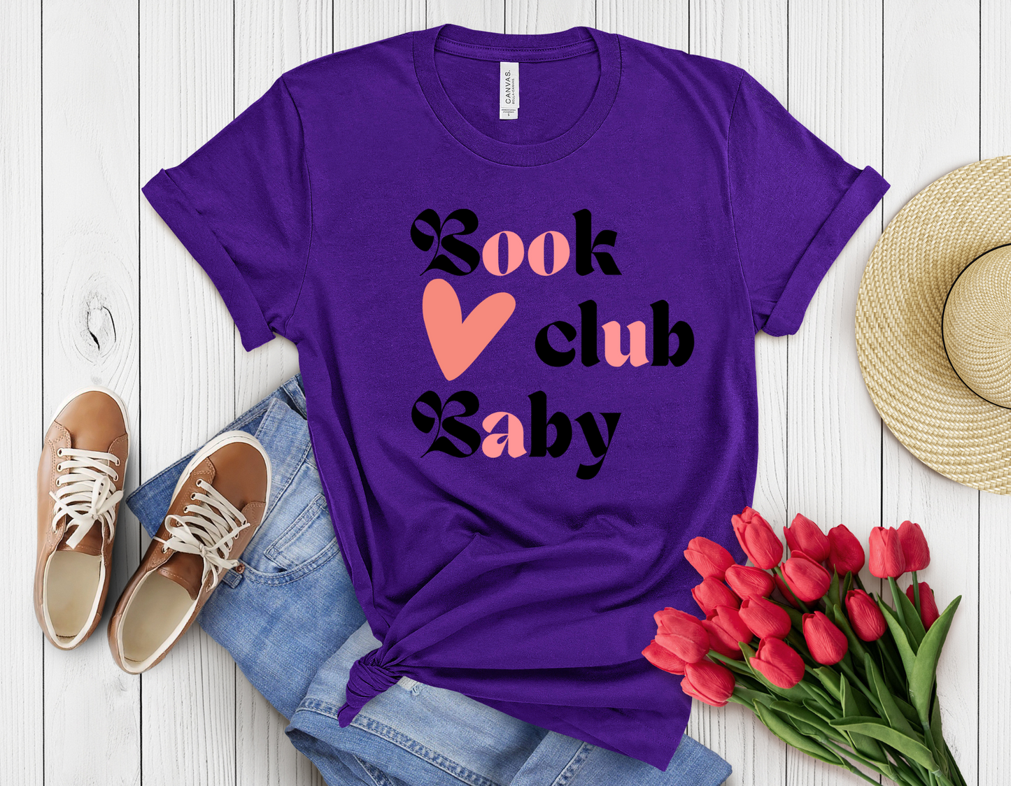 Heart book club t-shirt
