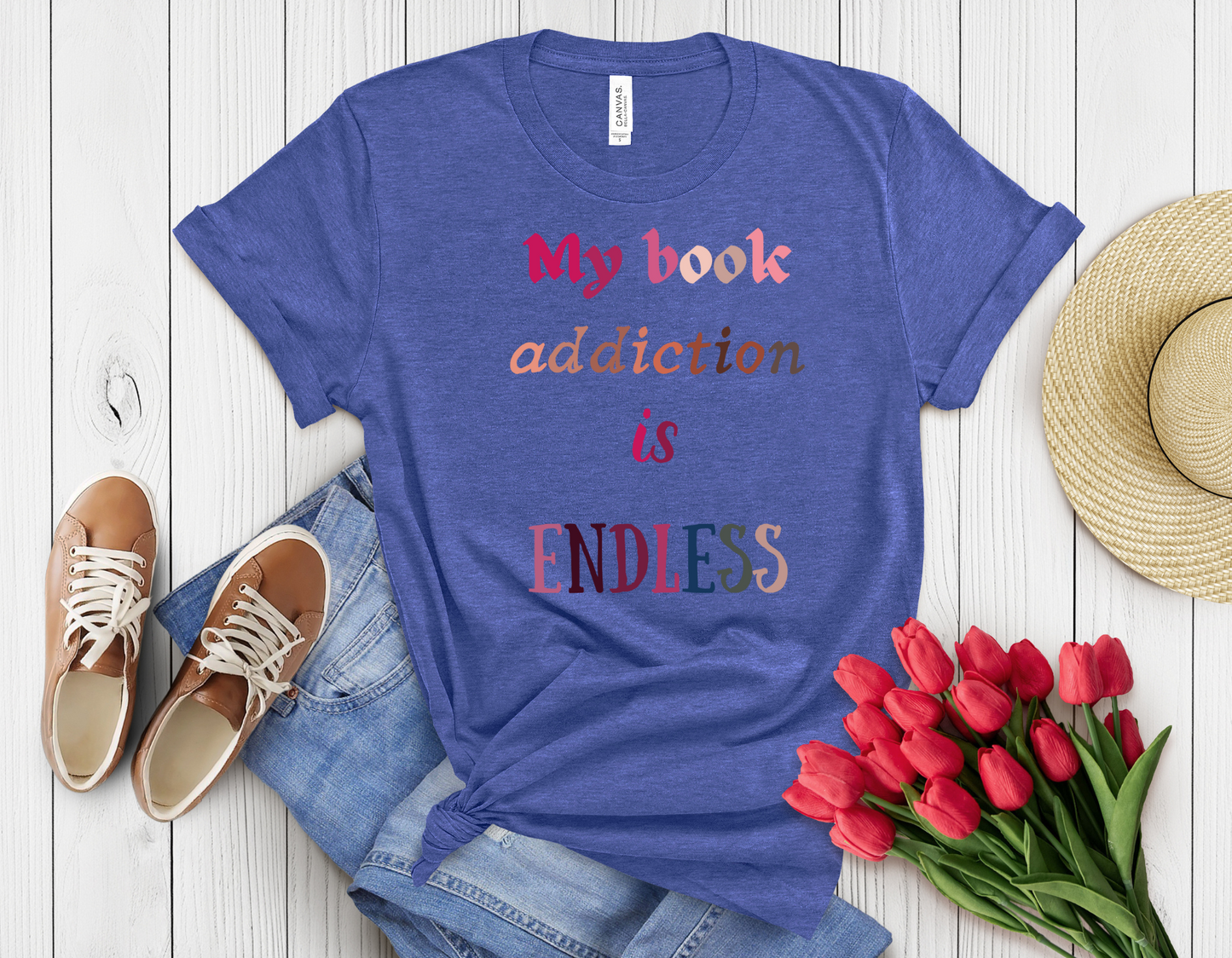 My book addiction is endless t-shirt