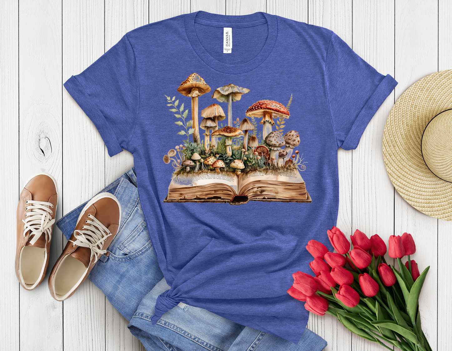 Mushroom book t-shirt