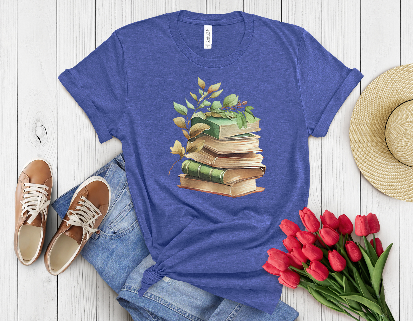 Floral book t-shirt