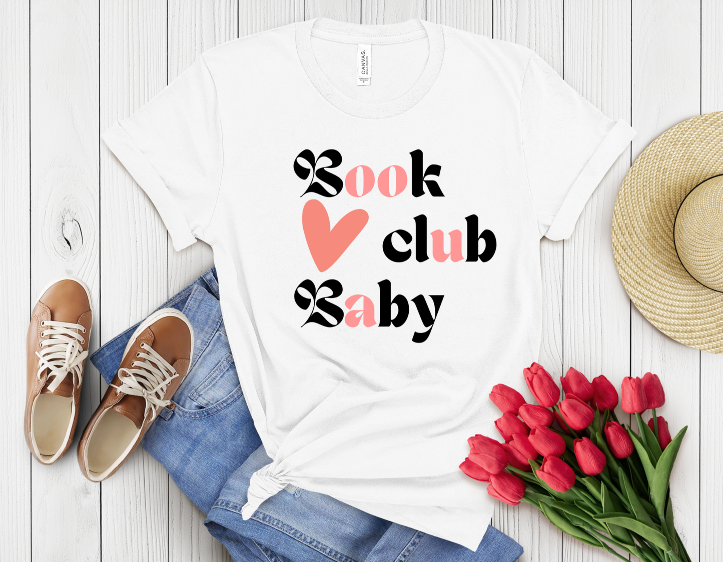 Heart book club t-shirt