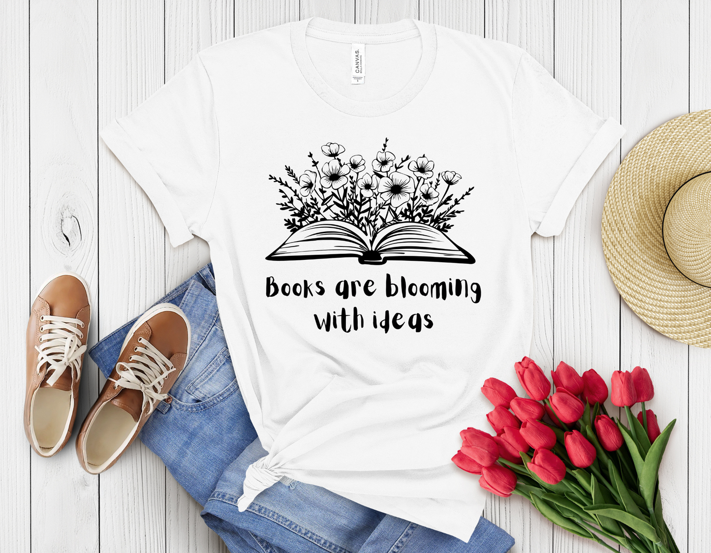 Books bloom t-shirt