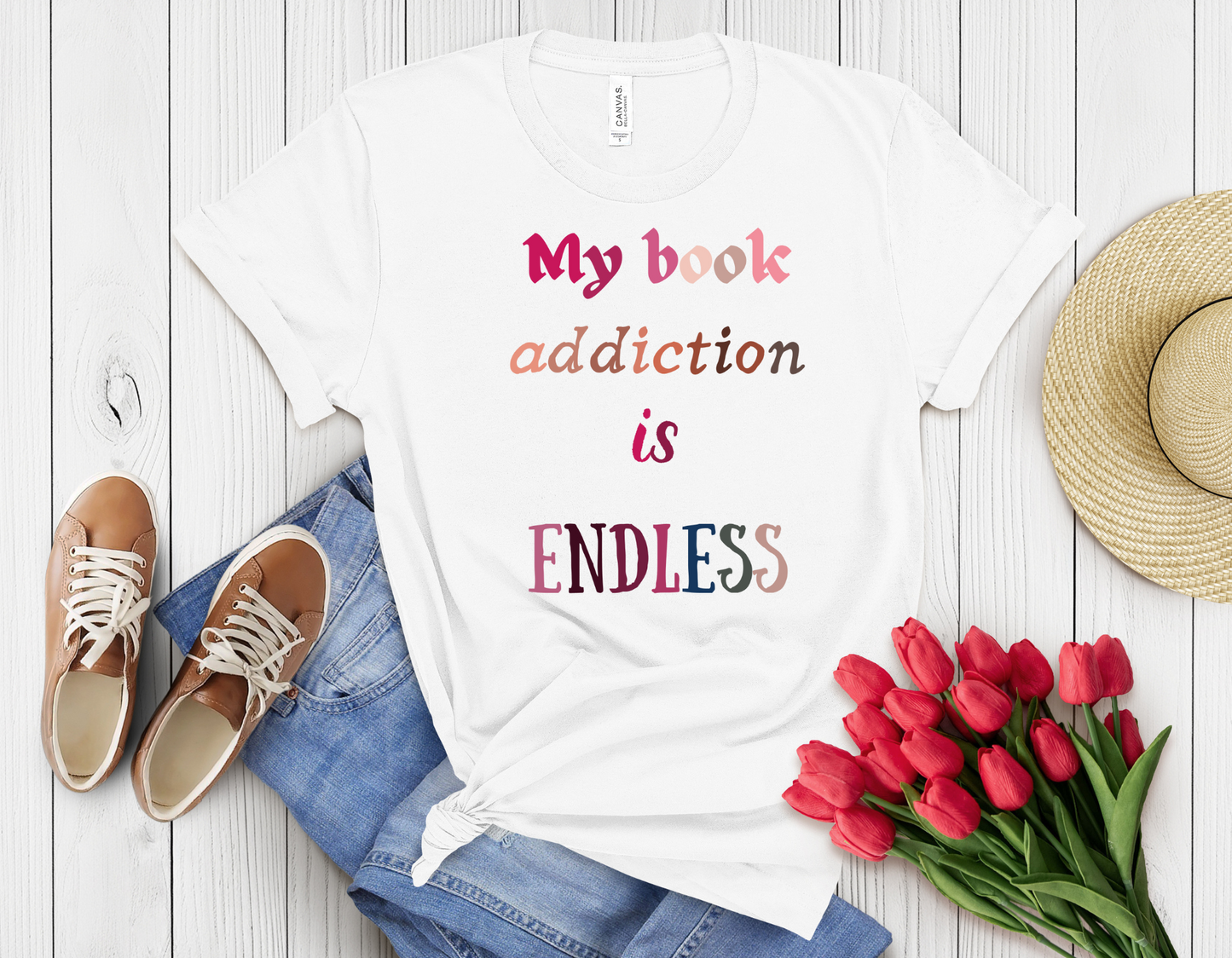 My book addiction is endless t-shirt