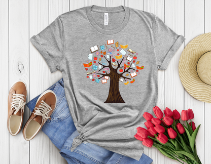 Book tree t-shirt
