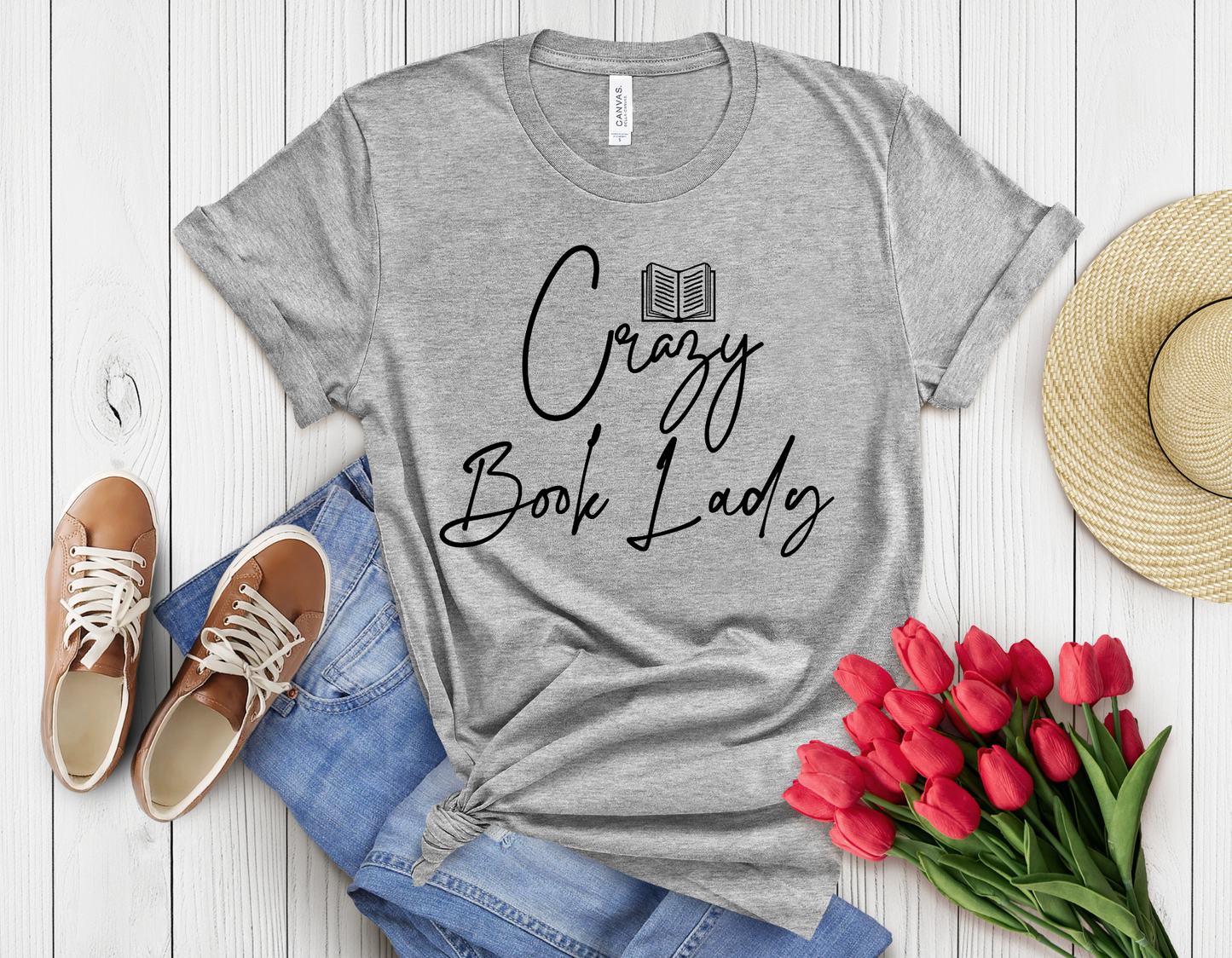 Crazy book lady lady t-shirt