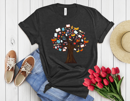 Book tree t-shirt
