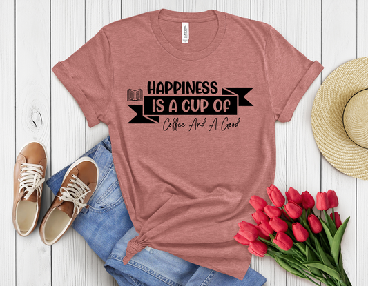 Happiness is good book t-shirt
