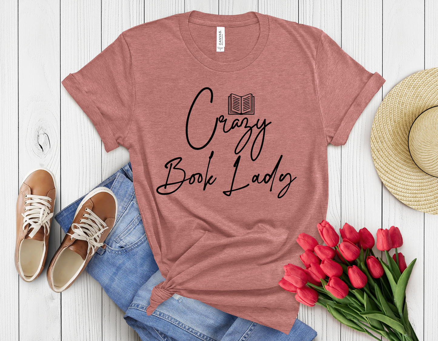 Crazy book lady lady t-shirt