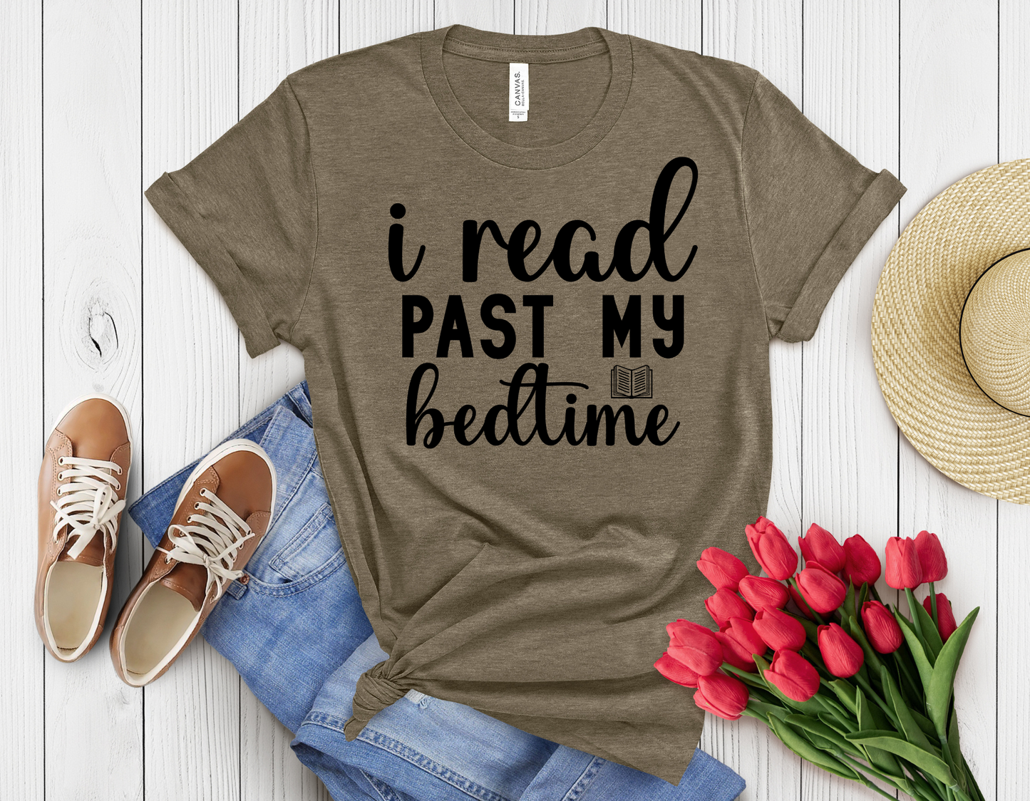 I read past my bed time t-shirt